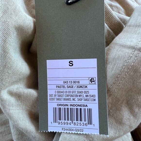 NWT Goodfellow Size Small Standard Fit Pastel Sage Crewneck Short Sleeve T-Shirt - Picture 6 of 7